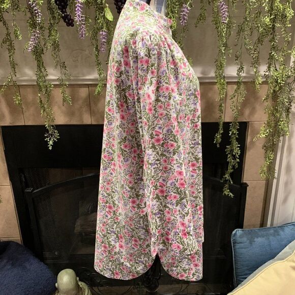 Victoria's Secret Vintage Gold Label floral cotton with lace sleeping shirt M/L - Picture 7 of 15